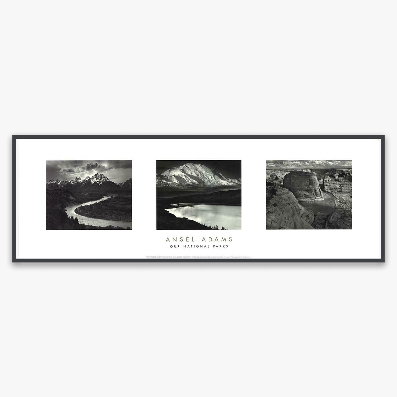 Our National Parks Shop: Poster Ansel Adams Framed Poster Contrast Gray Metal 