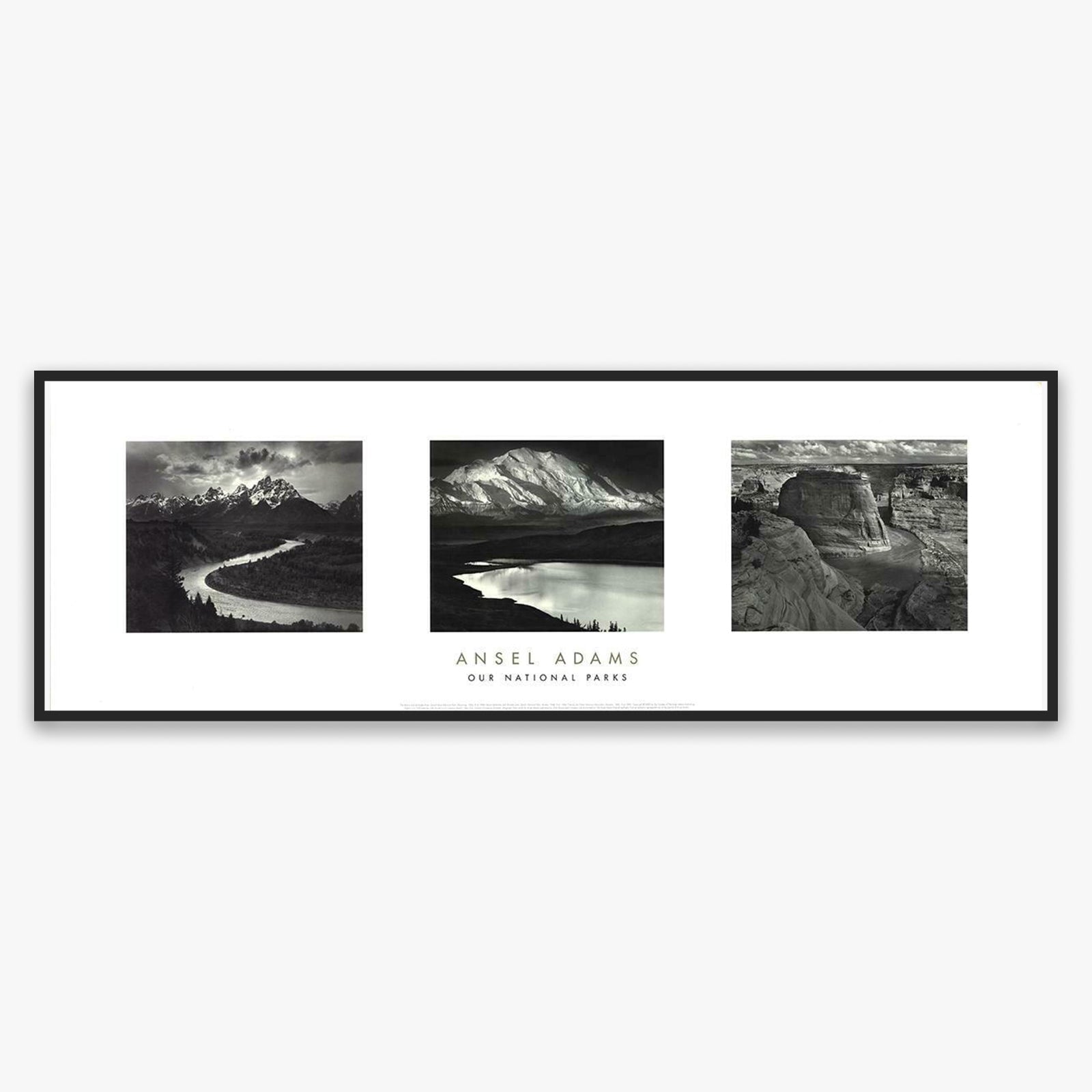 Our National Parks Shop: Poster Ansel Adams Framed Poster Matte Black Metal 