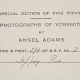 Jeffrey Pine - Signed Special Edition Photograph Shop Ansel Adams 