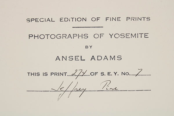 Jeffrey Pine - Signed Special Edition Photograph Shop Ansel Adams 