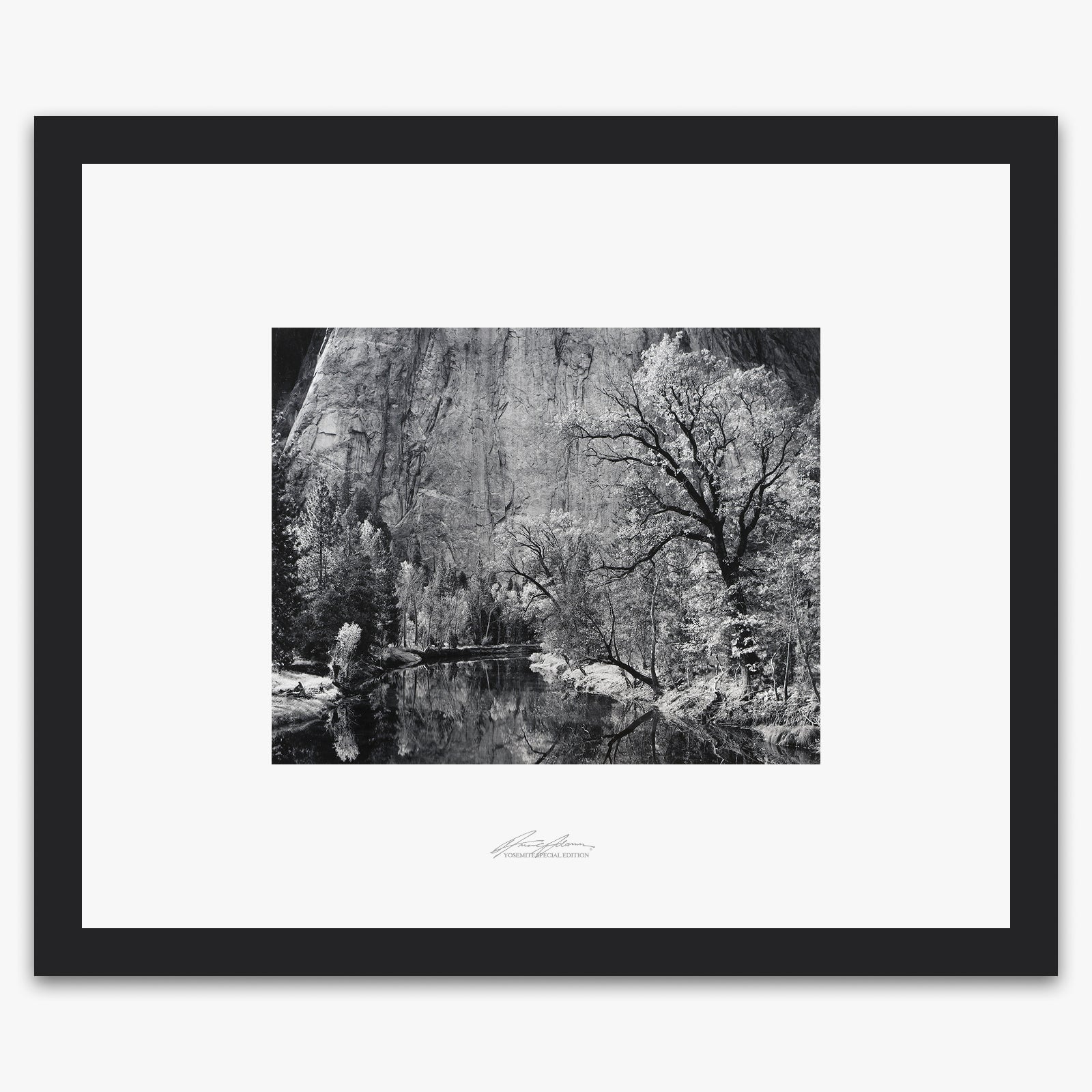 Merced River, Cliffs, Autumn Shop_Repro_SEP The Ansel Adams Gallery Framed Standard Black Wood 