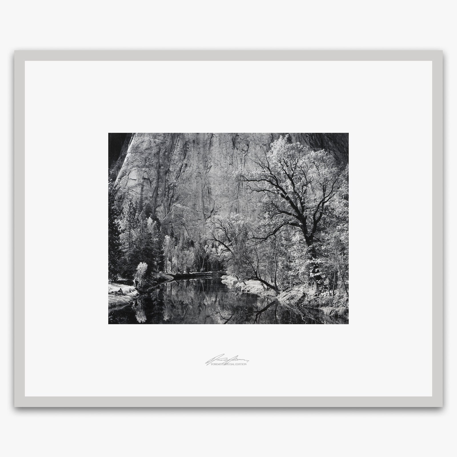 Merced River, Cliffs, Autumn Shop_Repro_SEP The Ansel Adams Gallery Framed Standard German Silver Metal 