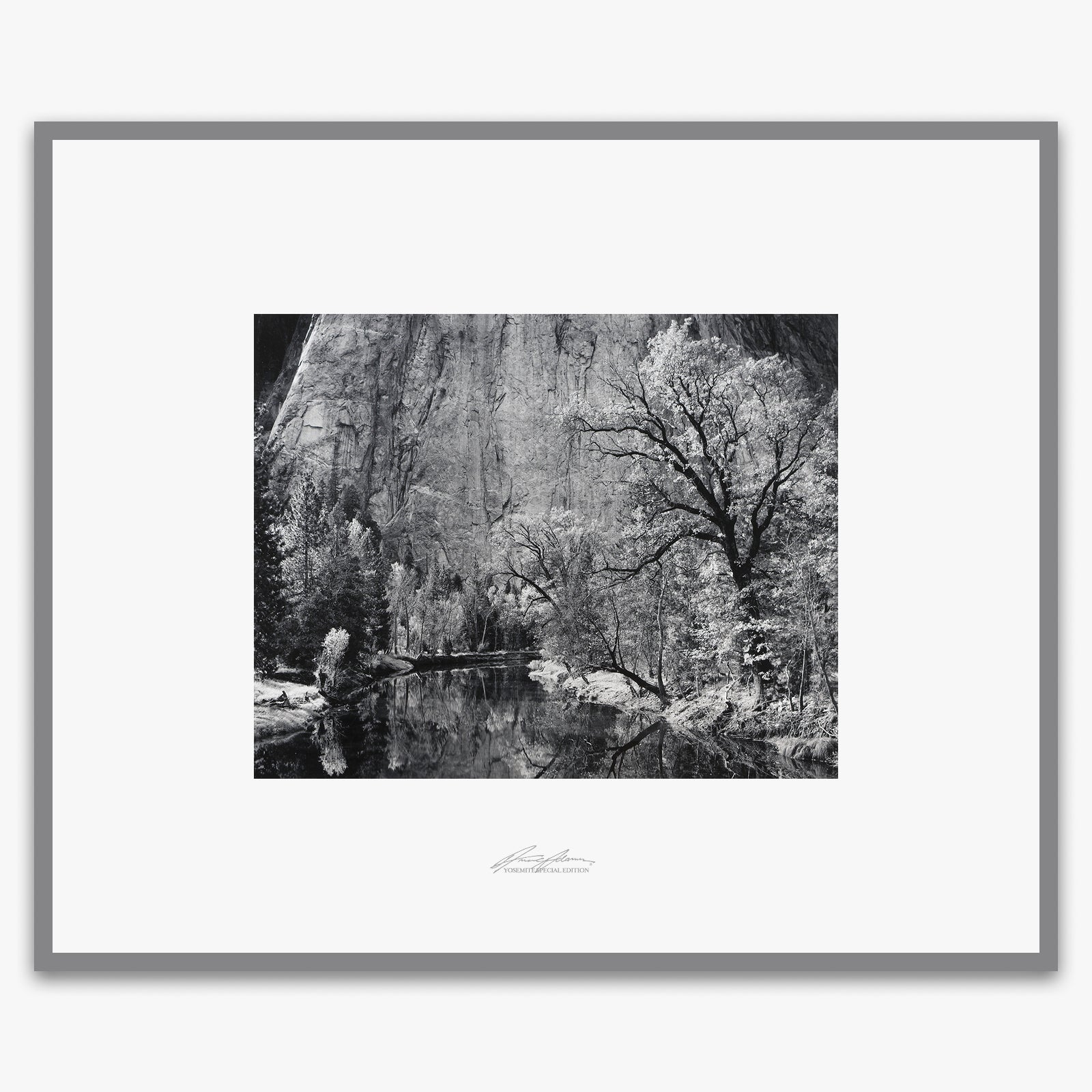 Merced River, Cliffs, Autumn Shop_Repro_SEP The Ansel Adams Gallery Framed Standard Premium Gray Welded Frame 