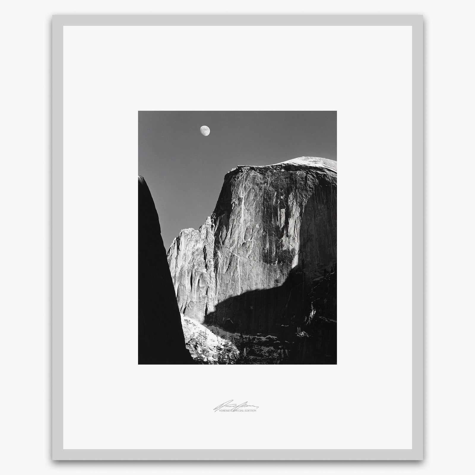 Moon and Half Dome Shop_Repro_SEP The Ansel Adams Gallery Framed Standard German Silver Metal 