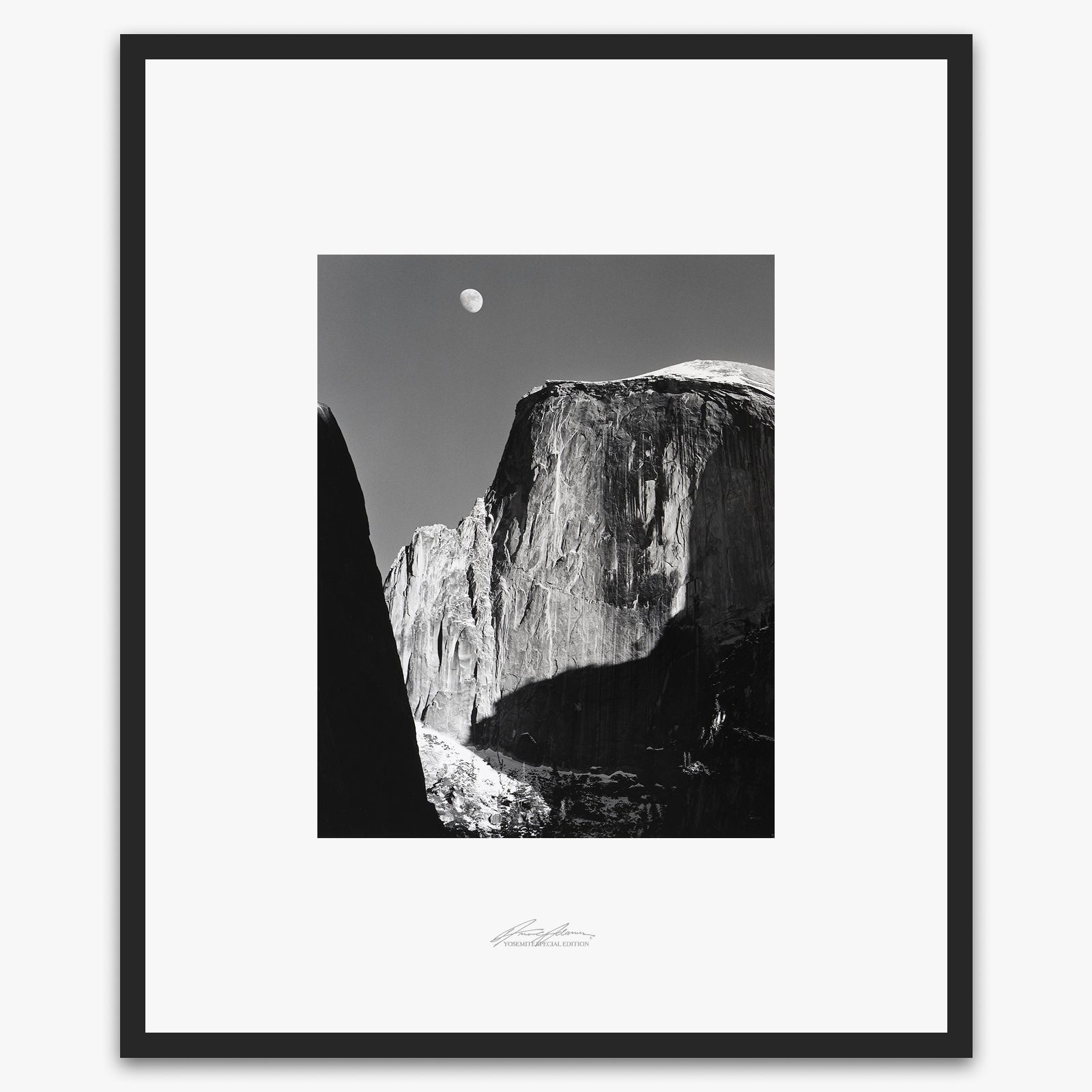 Moon and Half Dome Shop_Repro_SEP The Ansel Adams Gallery Framed Standard Matte Black Metal 