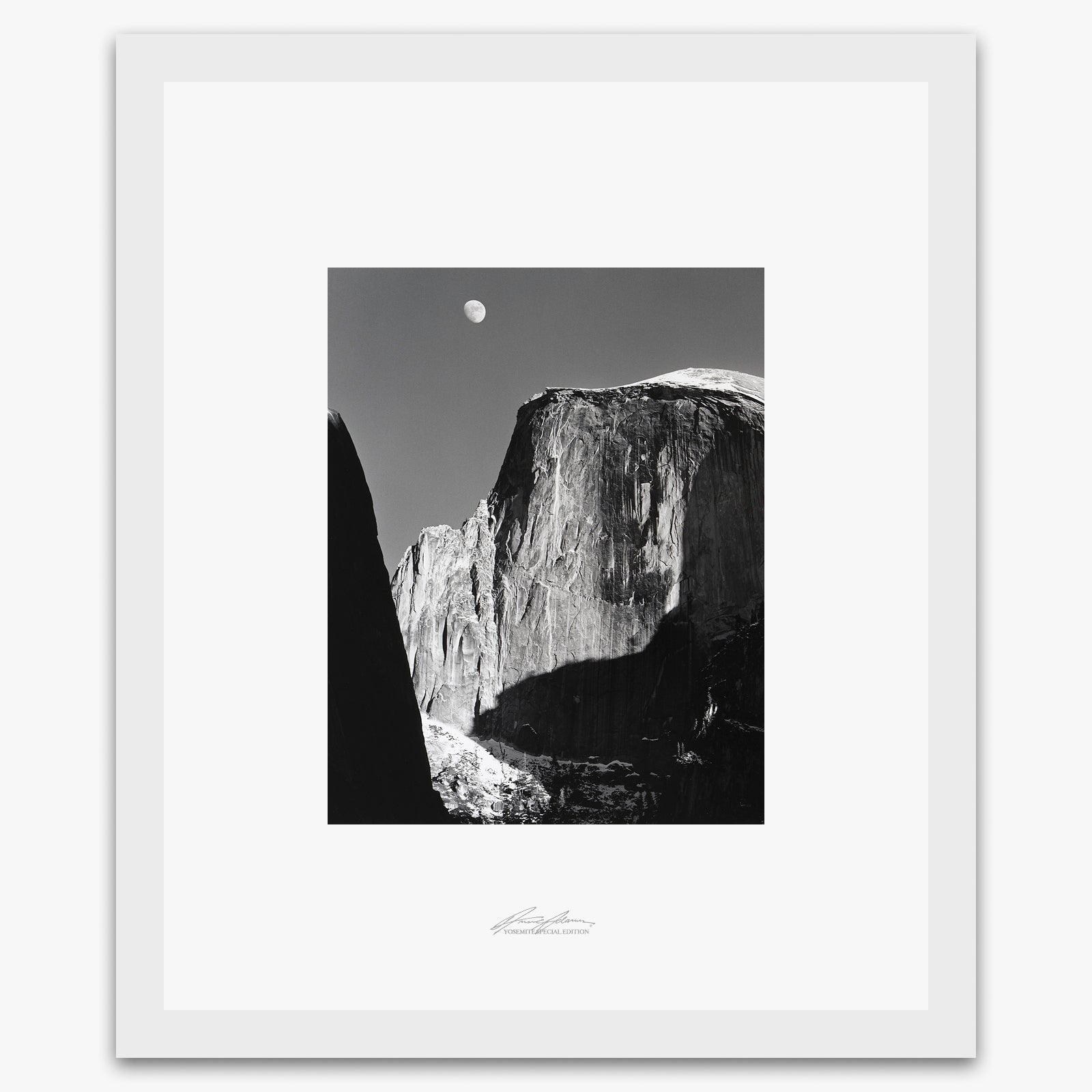 Moon and Half Dome Shop_Repro_SEP The Ansel Adams Gallery Framed Standard White Wood 