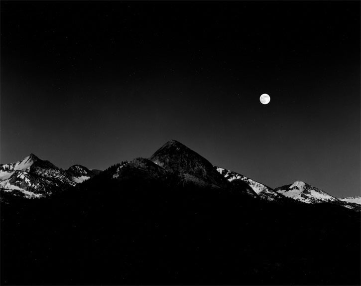 Moonrise from Glacier Pt. (August Moon) explore photographs The Ansel Adams Gallery 