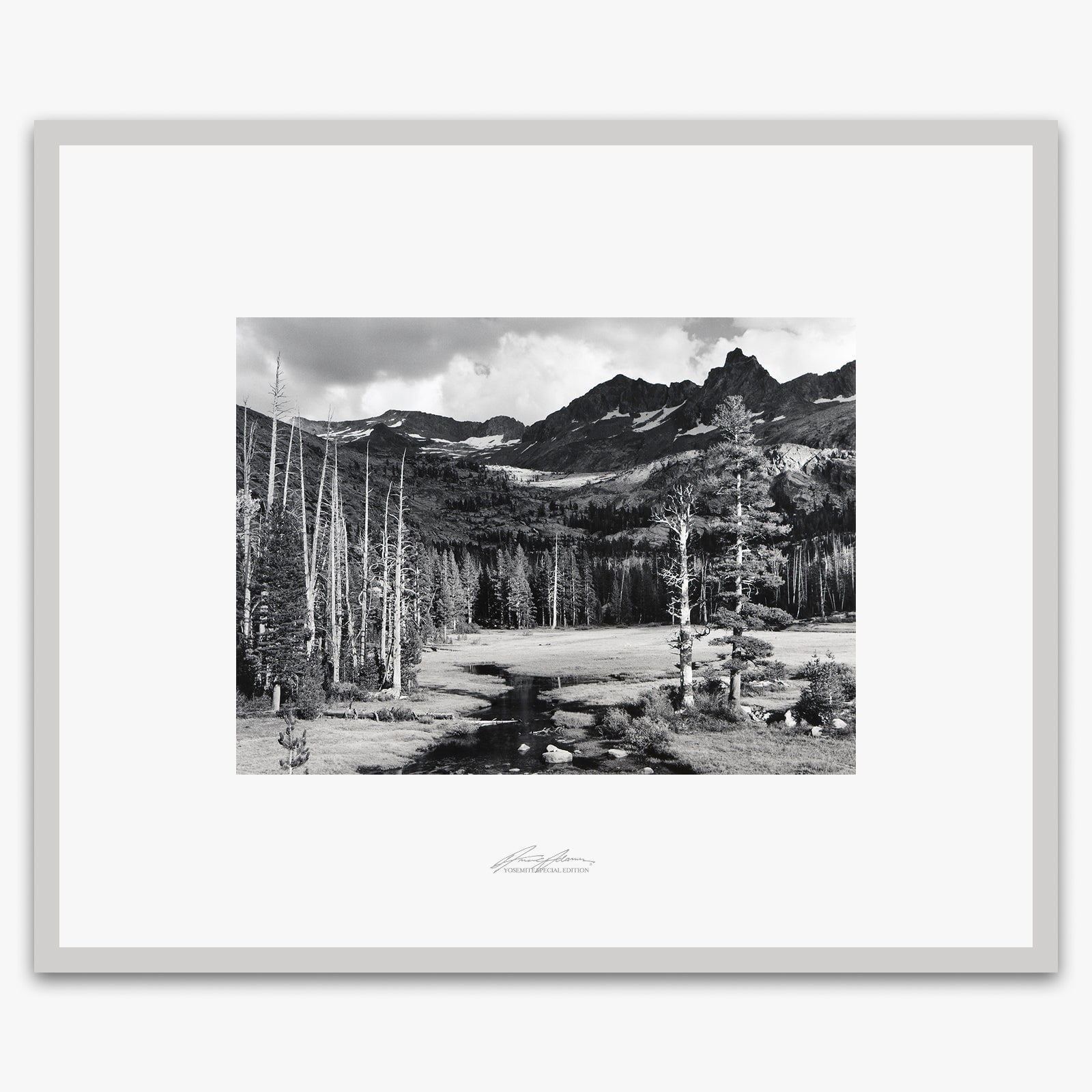 Mt. Ansel Adams, Lyell Fork Shop_Repro_SEP The Ansel Adams Gallery Framed Standard German Silver Metal 