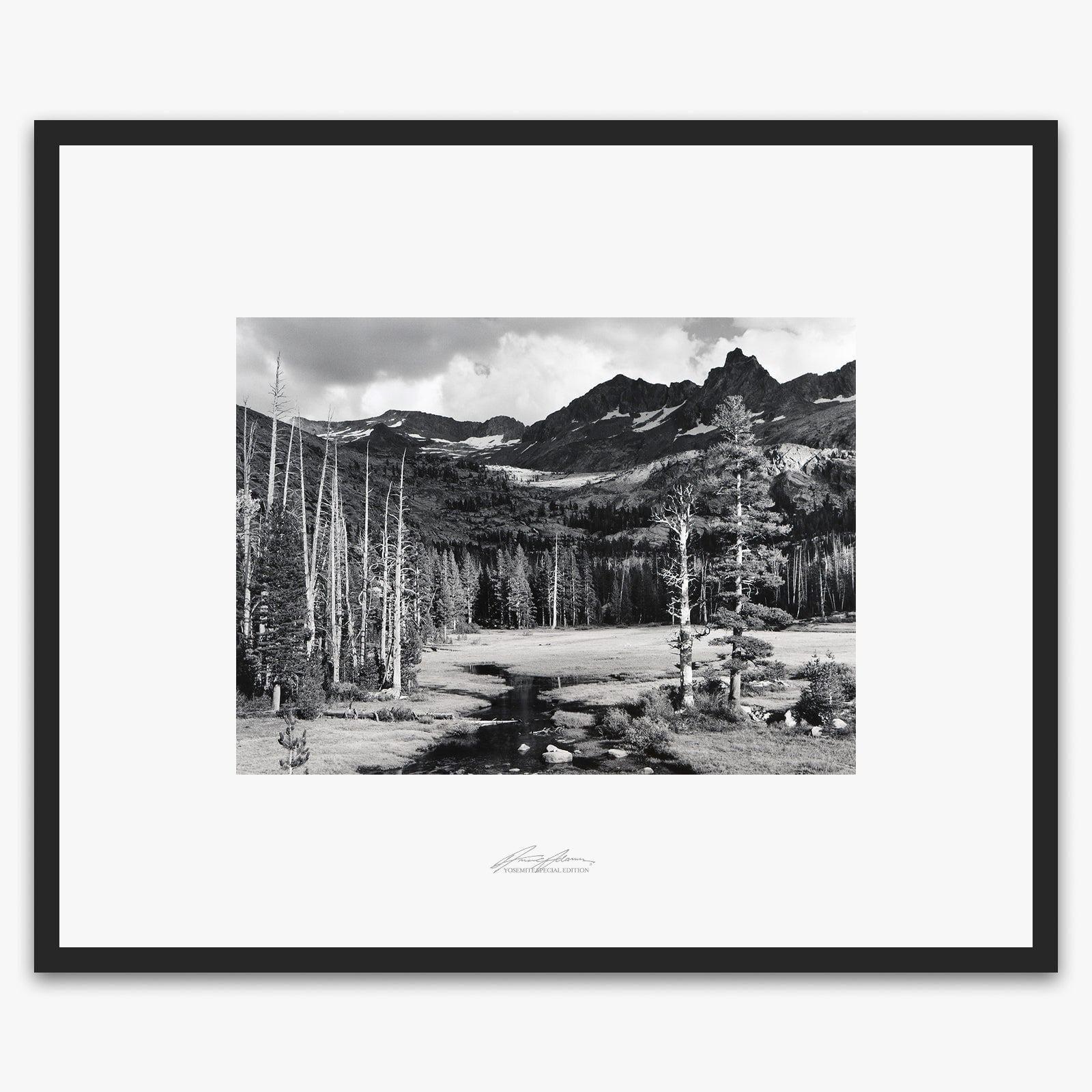 Mt. Ansel Adams, Lyell Fork Shop_Repro_SEP The Ansel Adams Gallery Framed Standard Matte Black Metal 