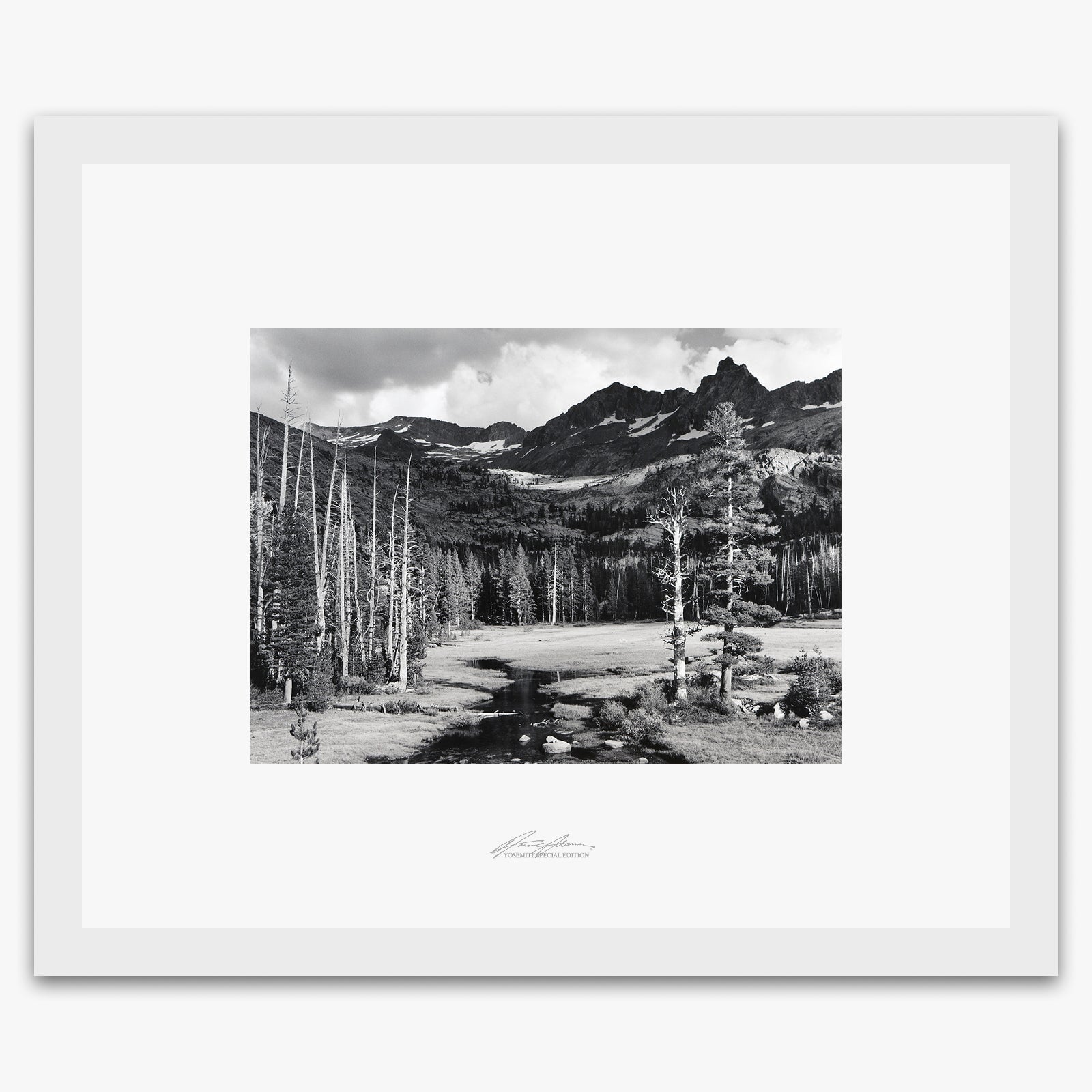 Mt. Ansel Adams, Lyell Fork Shop_Repro_SEP The Ansel Adams Gallery Framed Standard White Wood 