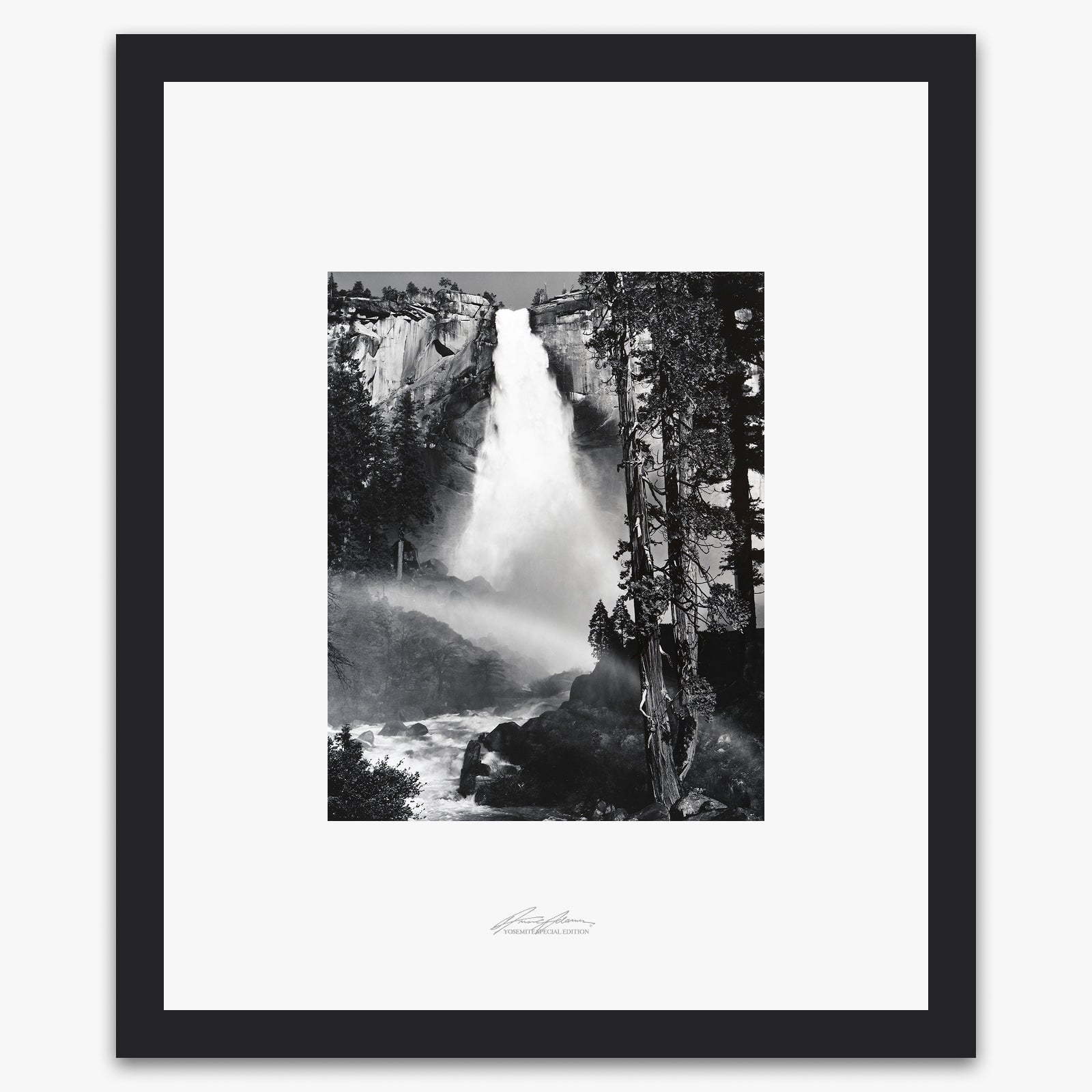 Nevada Fall, Rainbow Shop_Repro_SEP The Ansel Adams Gallery Framed Standard Black Wood 