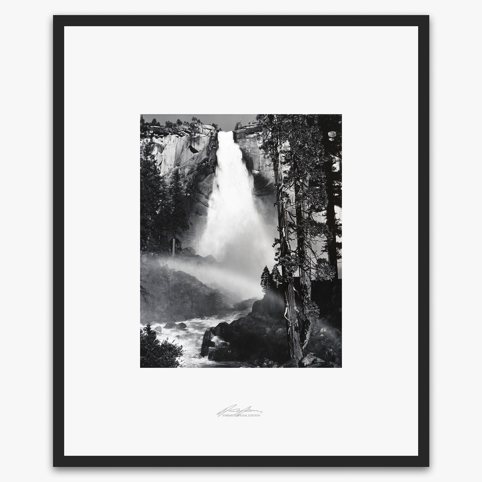 Nevada Fall, Rainbow Shop_Repro_SEP The Ansel Adams Gallery Framed Standard Matte Black Metal 