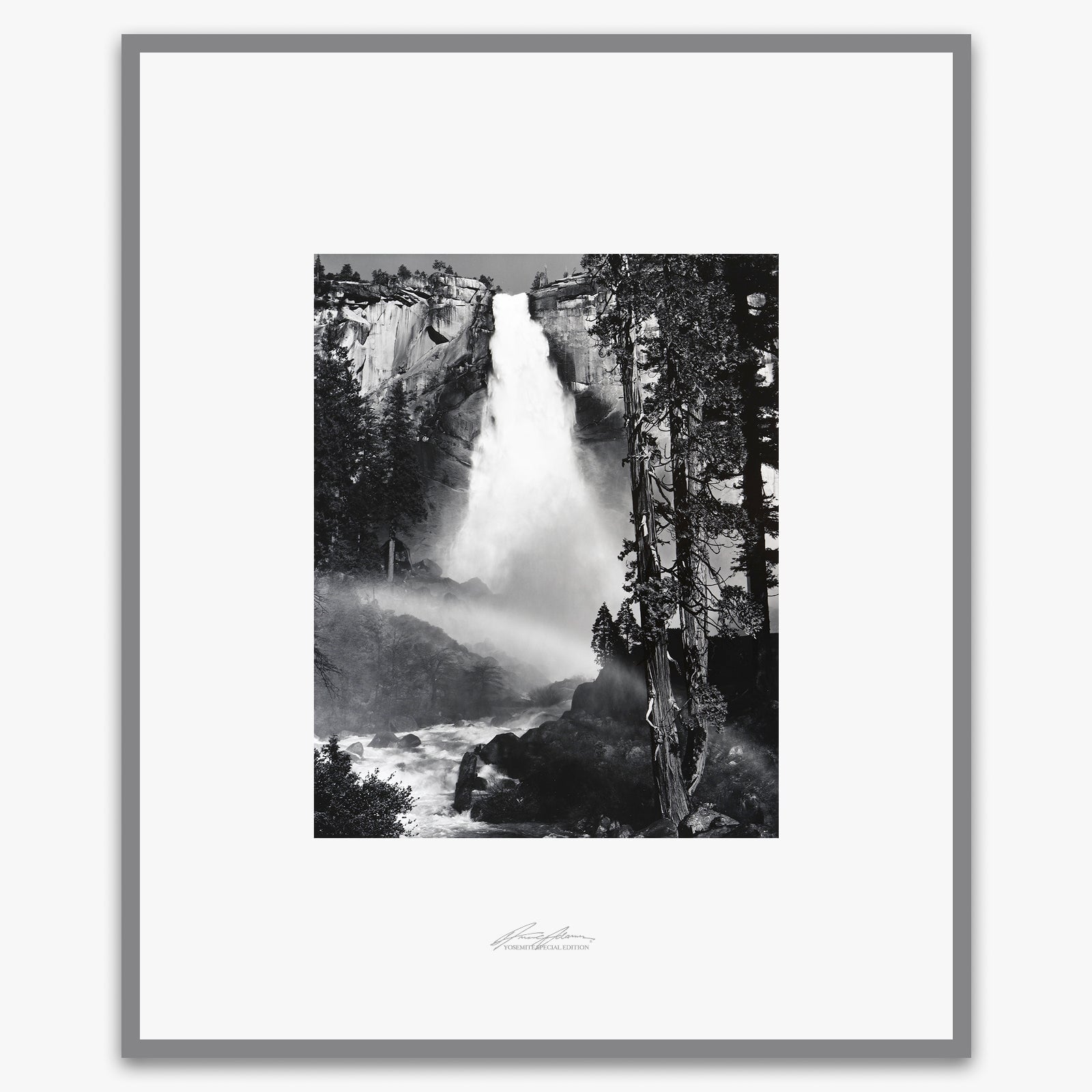 Nevada Fall, Rainbow Shop_Repro_SEP The Ansel Adams Gallery Framed Standard Premium Gray Welded Frame 