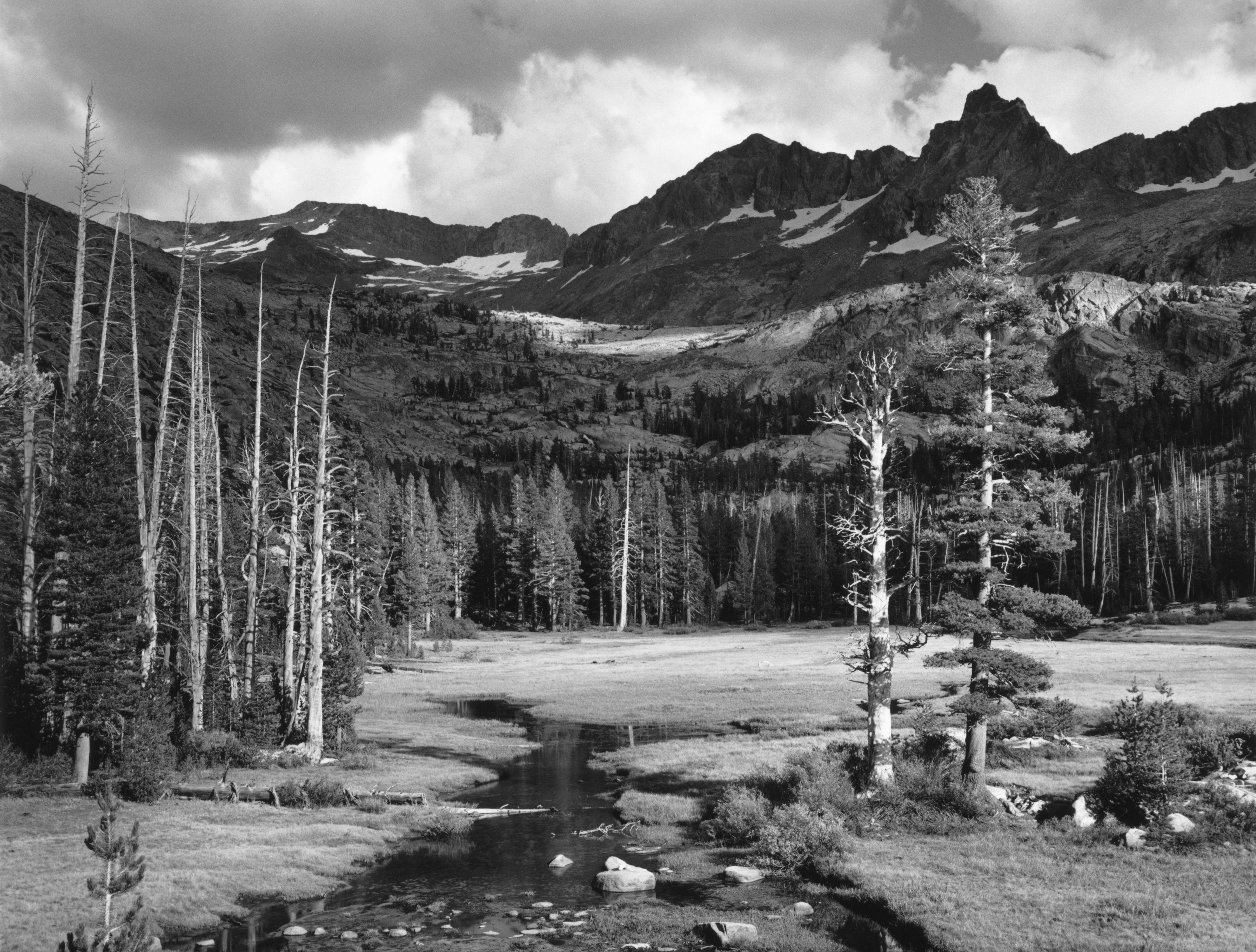 Mount Ansel Adams, Lyell Fork of the Merced River Shop_Medium_Print Ansel Adams 