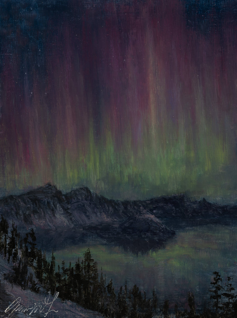 Aurora Borealis Over Crater Lake, May 10, 2024