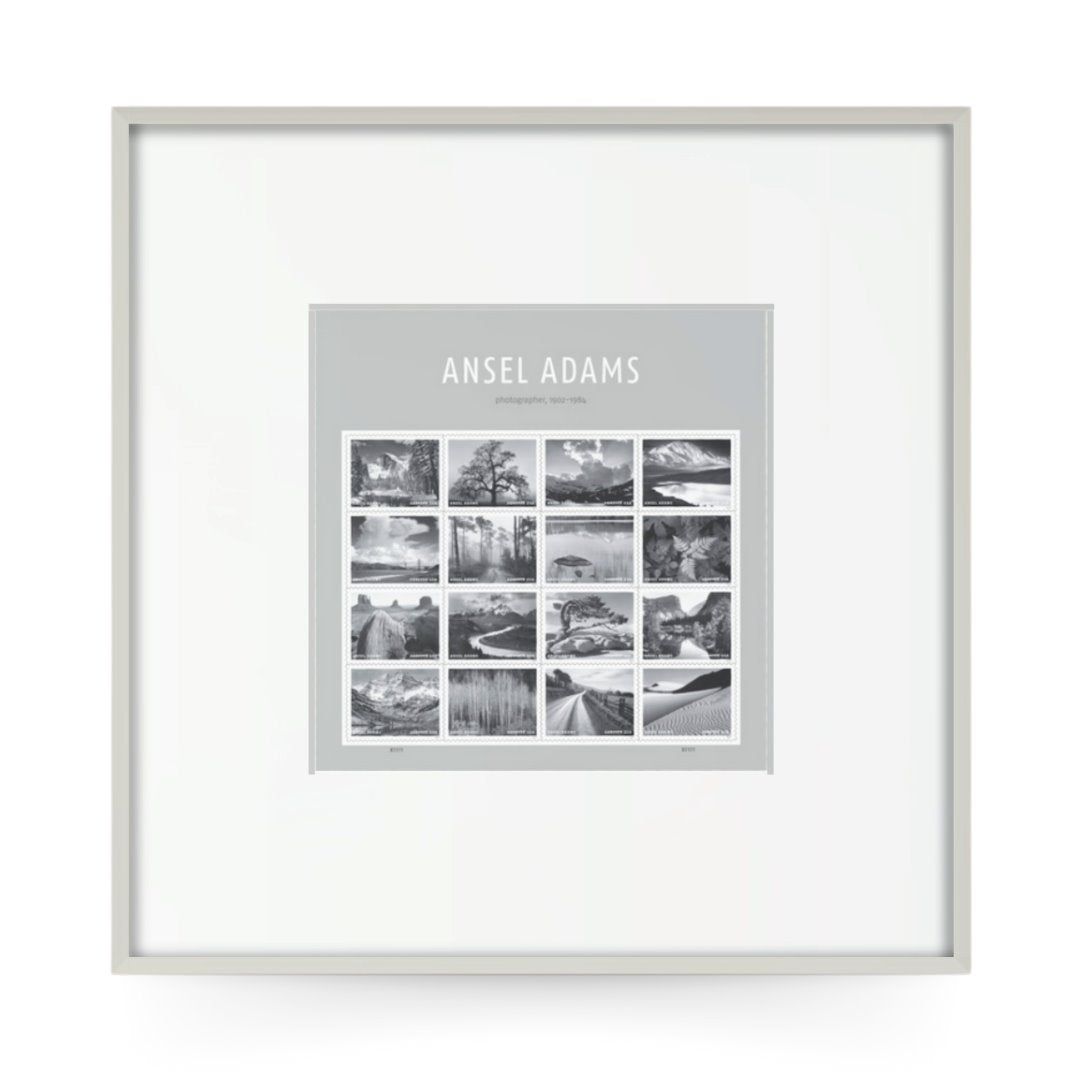 Limited Edition Framed Stamp Pane, PRE-ORDER Shop_Repro_MR Ansel Adams Gallery German Silver Metal - PREORDER Framed Standard 