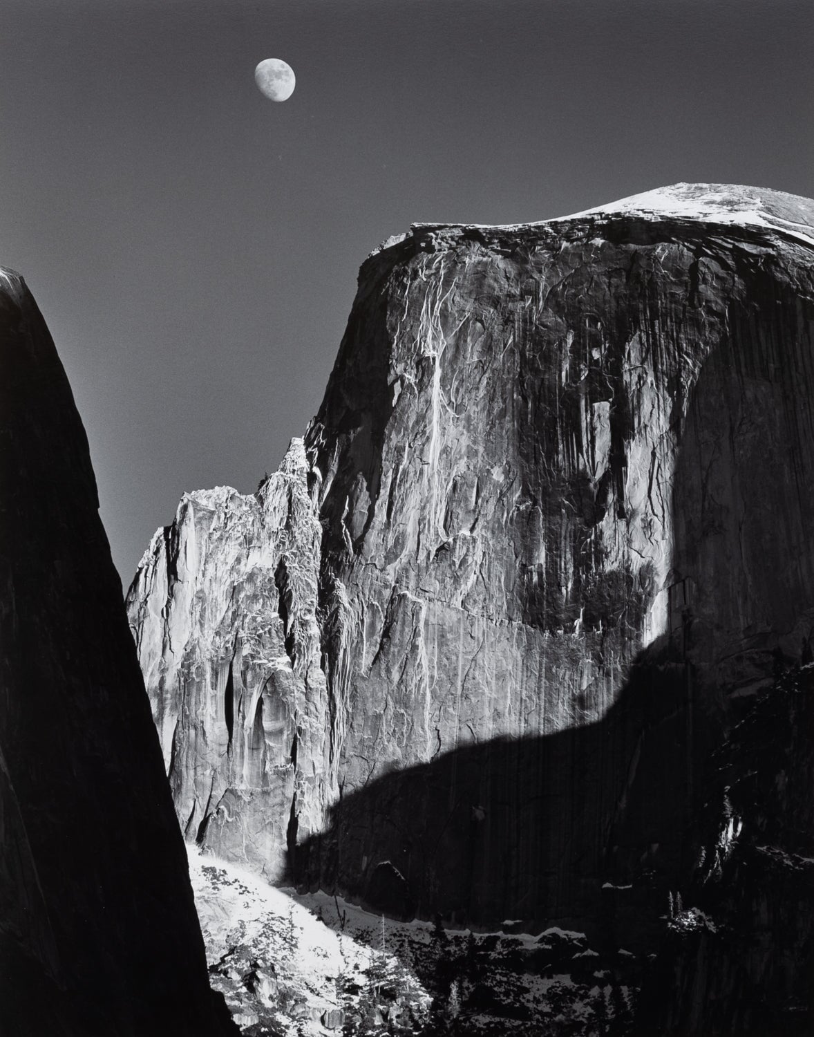 Moon and Half Dome, Yosemite National Park explore photographs The Ansel Adams Gallery 