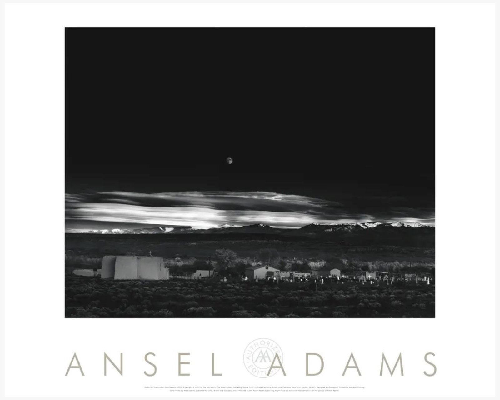 Moonrise, Hernandez Shop: Poster Ansel Adams 