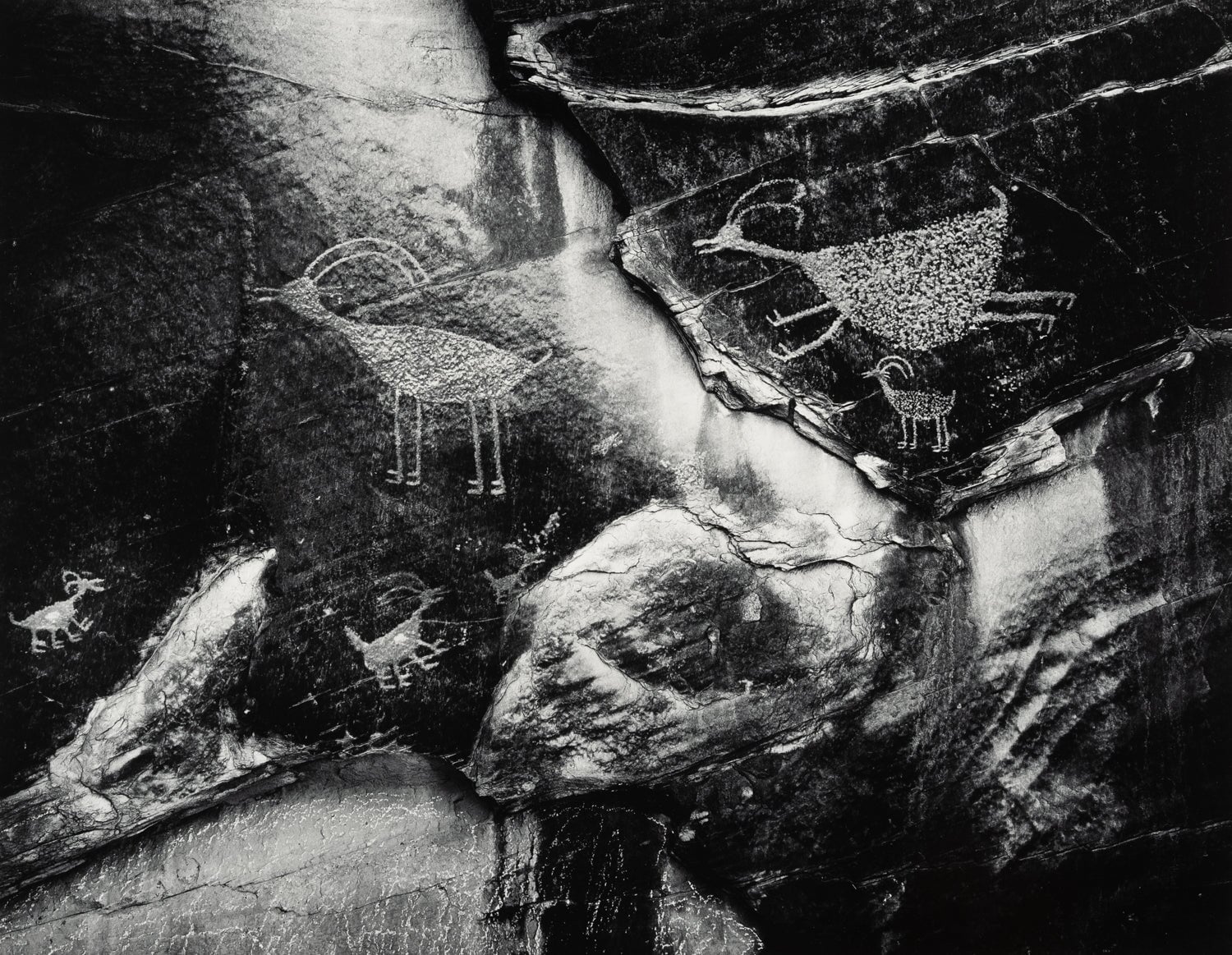 Petroglyphs explore photographs The Ansel Adams Gallery 