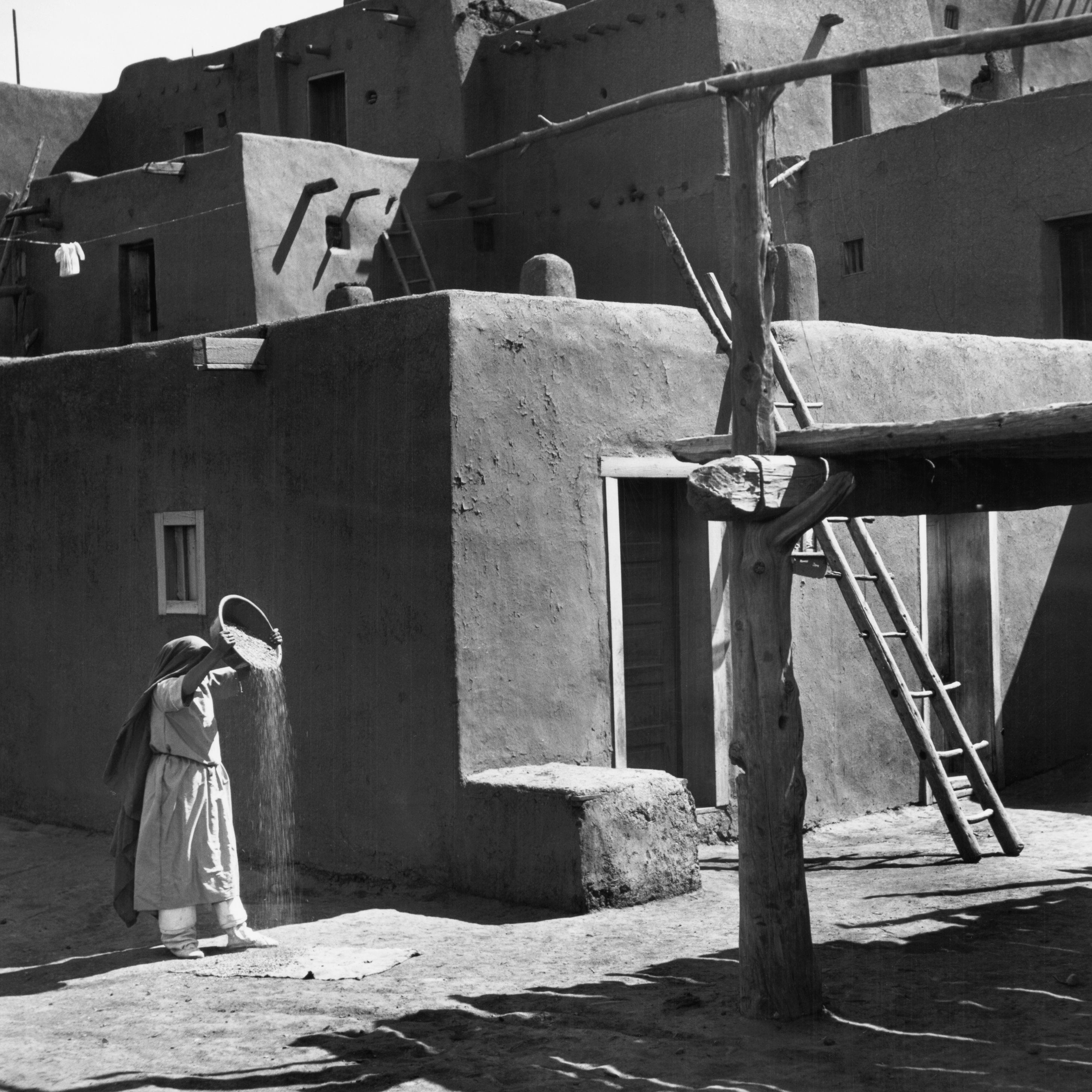 Winnowing Grain, Taos Pueblo explore photographs The Ansel Adams Gallery 