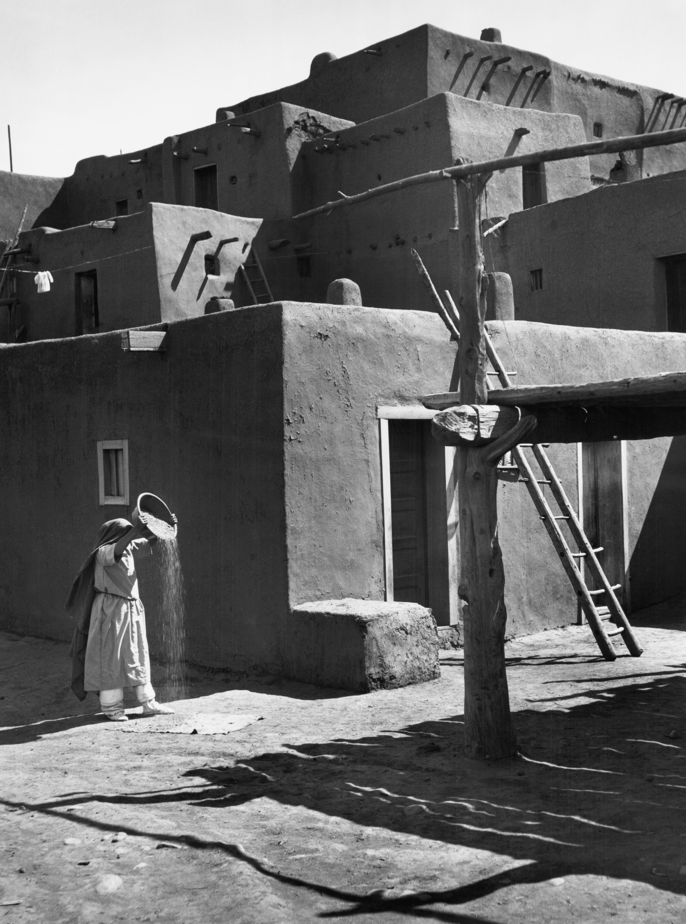 Winnowing Grain, Taos Pueblo explore photographs The Ansel Adams Gallery 