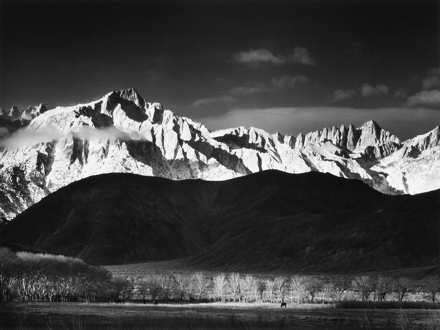 Winter Sunrise, Sierra Nevada, from Lone Pine explore photographs The Ansel Adams Gallery 