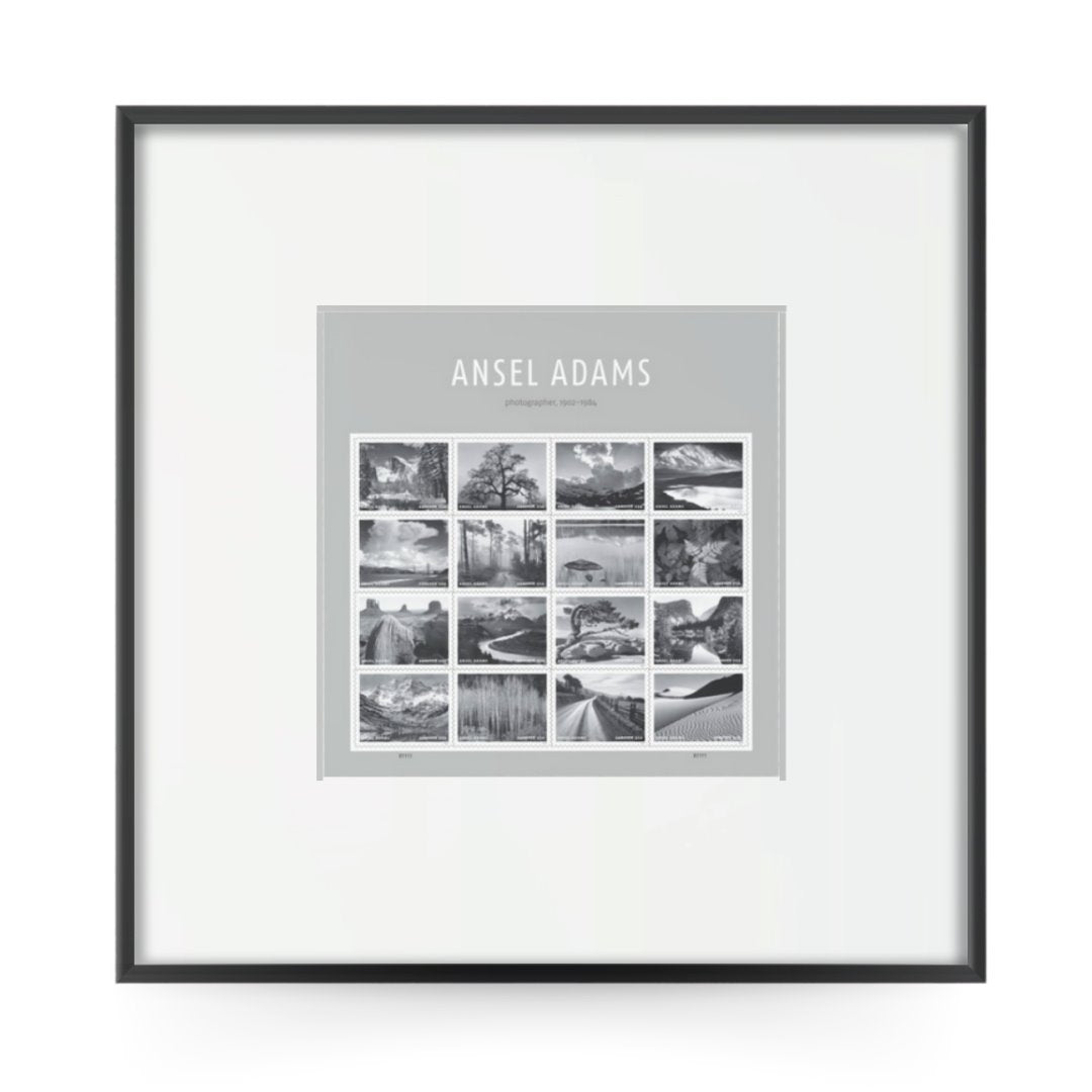 Limited Edition Framed Stamp Pane, PRE-ORDER Shop_Repro_MR Ansel Adams Gallery Matte Black Metal - PREORDER Framed Standard 