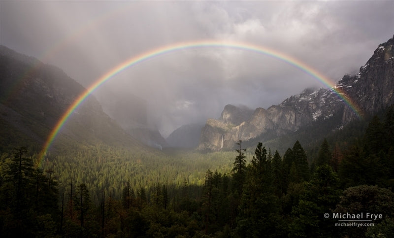 Rainbow over Yosemite Valley from Tunnel View, Yosemite